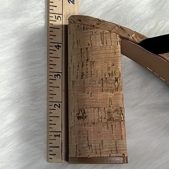 Vince Camuto Patres Platform Black Leather Sandals Size 9M - Picture 6 of 9